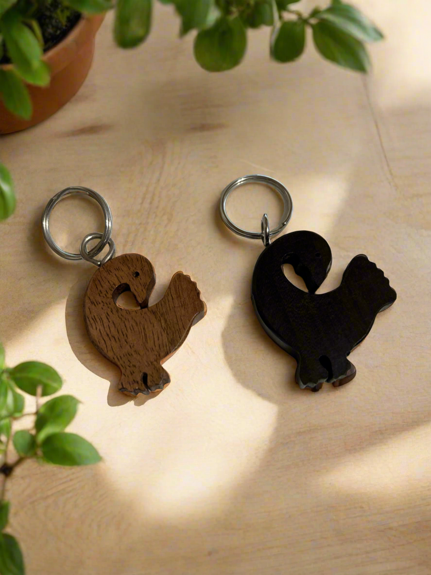 Authentic African Sankofa Keychain – Handcrafted Ebony Wood from Togo