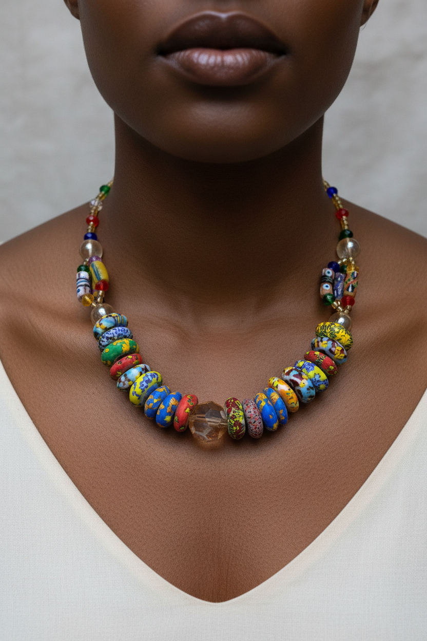 Accra Rainbow Krobo Necklace