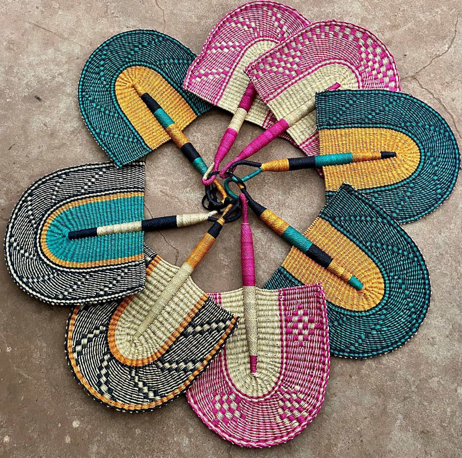 Intricate hand woven fans