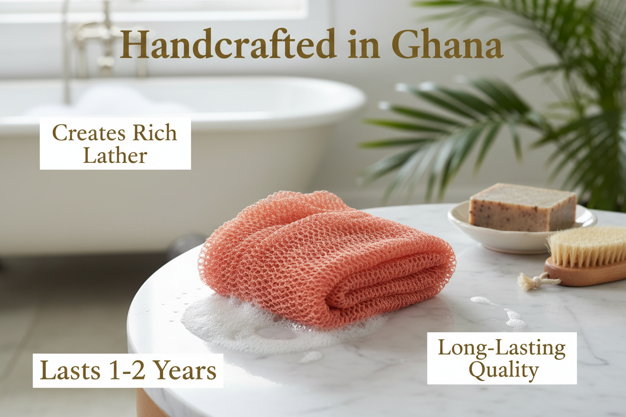 Small Handcrafted Bath Sponge from Ghana