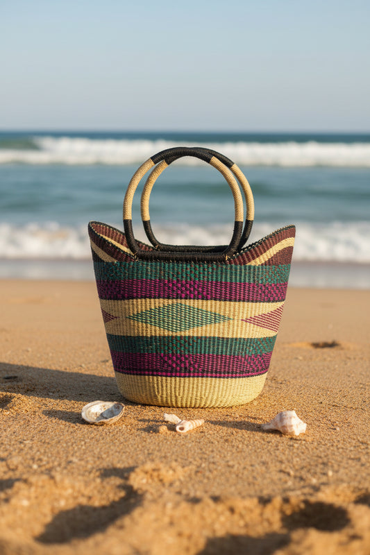 Authentic Ghanaian Bolga Basket – Large Handwoven Market Tote