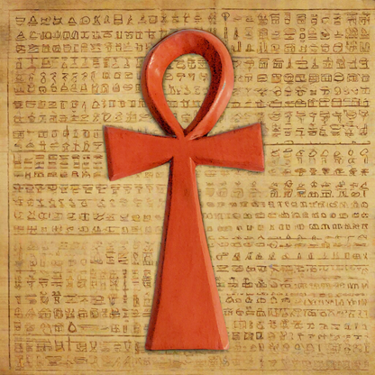 Handcrafted Rust Ankh Wall Art, Cedar Wood, Made in Ghana