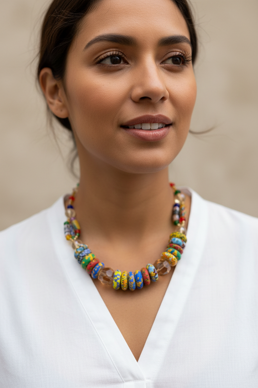 Accra Rainbow Krobo Necklace