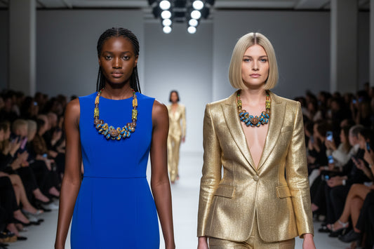 Accra Blue Royalty Krobo Statement Necklace